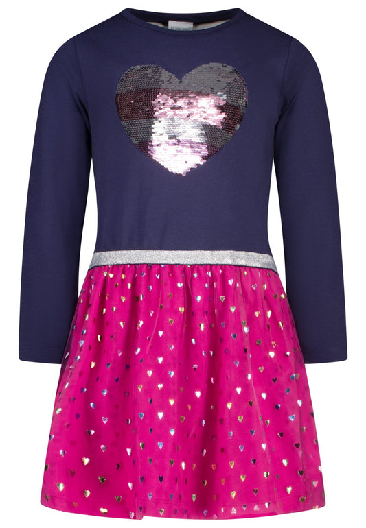 Salt and Pepper Shirtkleid Herz Wendepailletten true navy