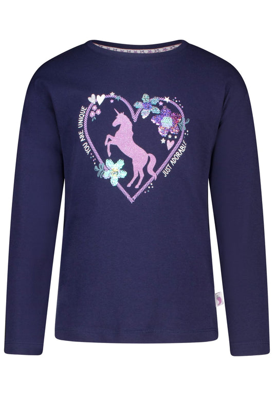 Salt and Pepper Shirt Einhorn/Herz true navy