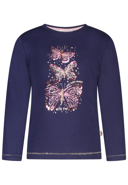 Salt and Pepper Shirt Schmetterlinge true navy