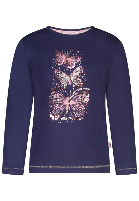 Salt and Pepper Shirt Schmetterlinge true navy