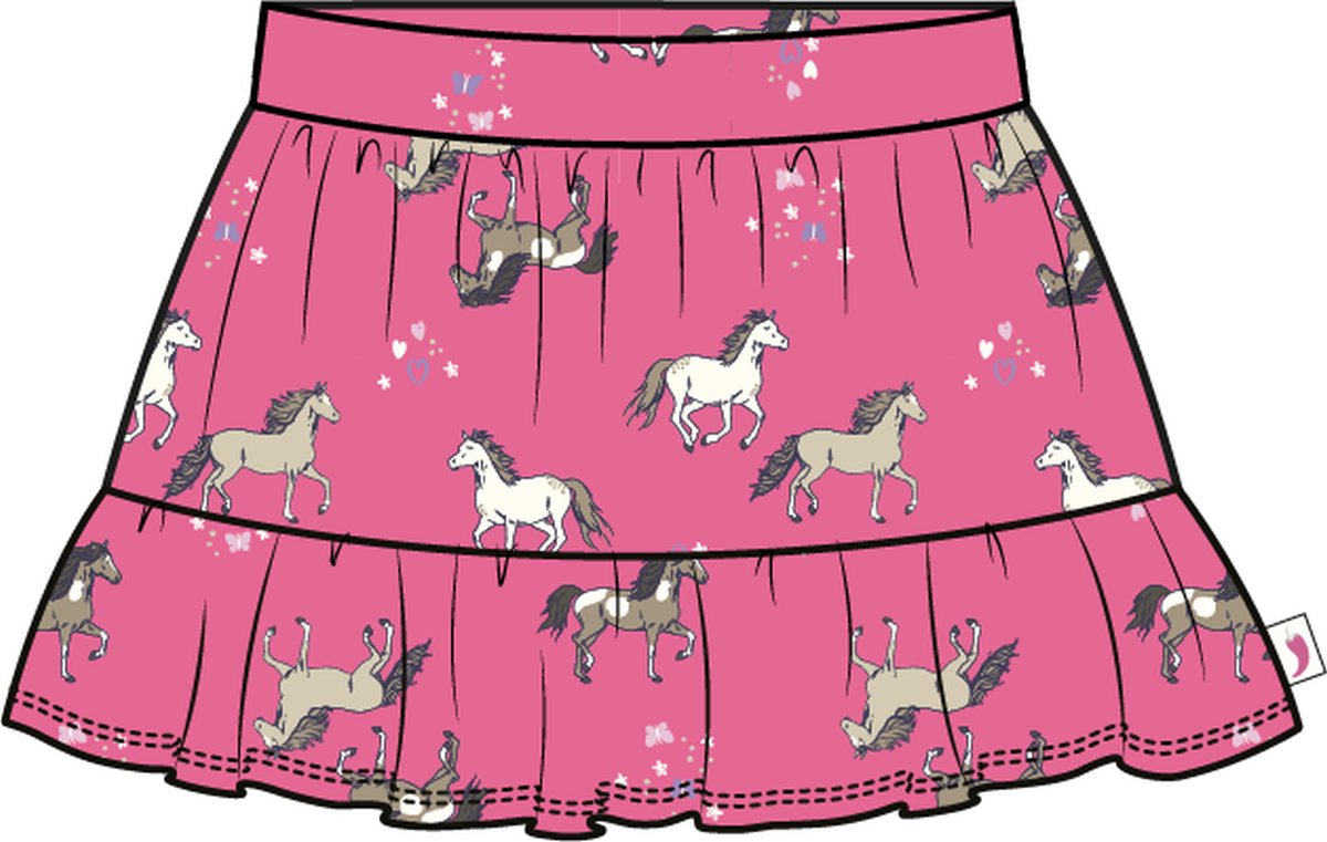 Salt and Pepper Skort (Rockshort) Pferde allover shocking pink - Musterteil