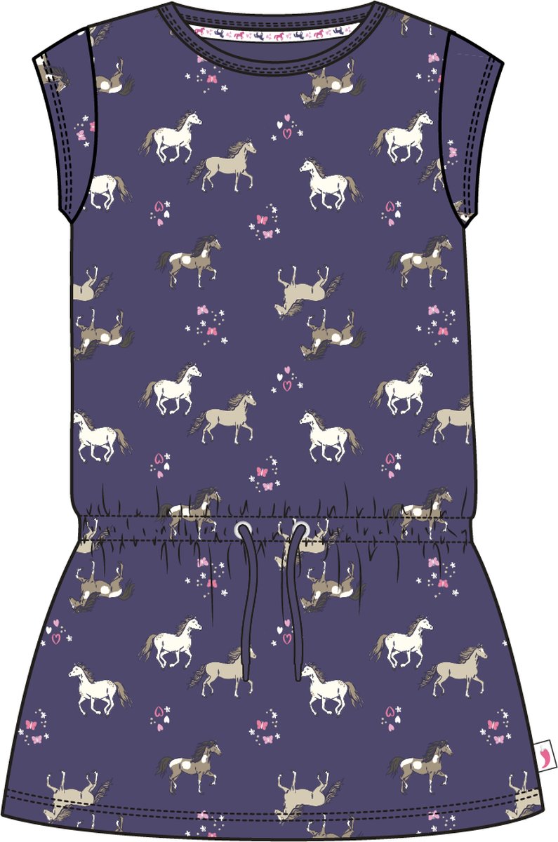 Salt and Pepper Shirtkleid Pferde allover true navy - Musterteil