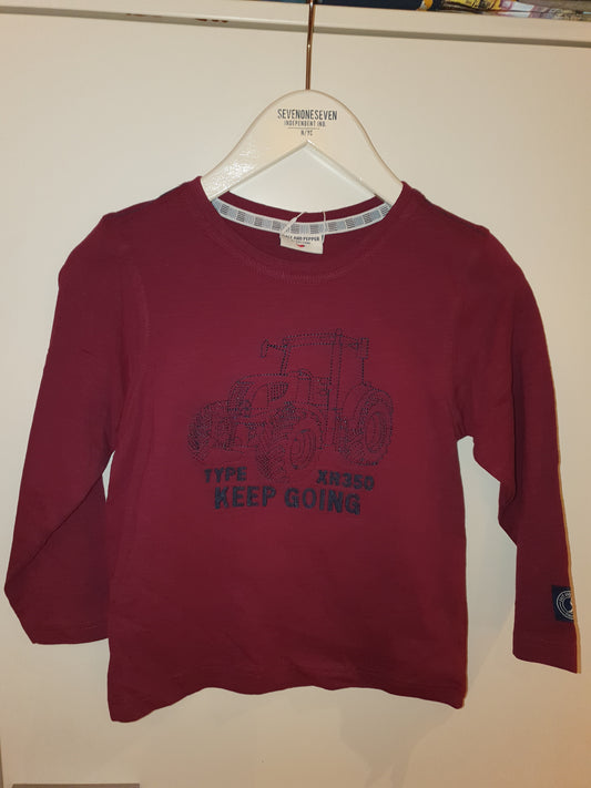 Salt and Pepper Shirt Traktor (Stick) chili red - Musterteil