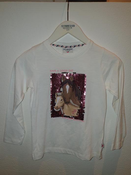 Salt and Pepper Shirt Pferde Wendepailletten off-white - Musterteil
