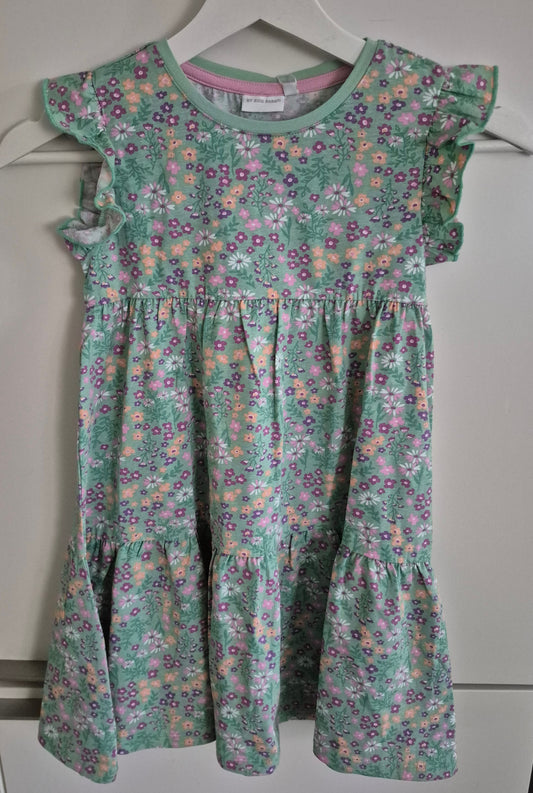 Topo Kleid Blümchen allover green - Musterteil