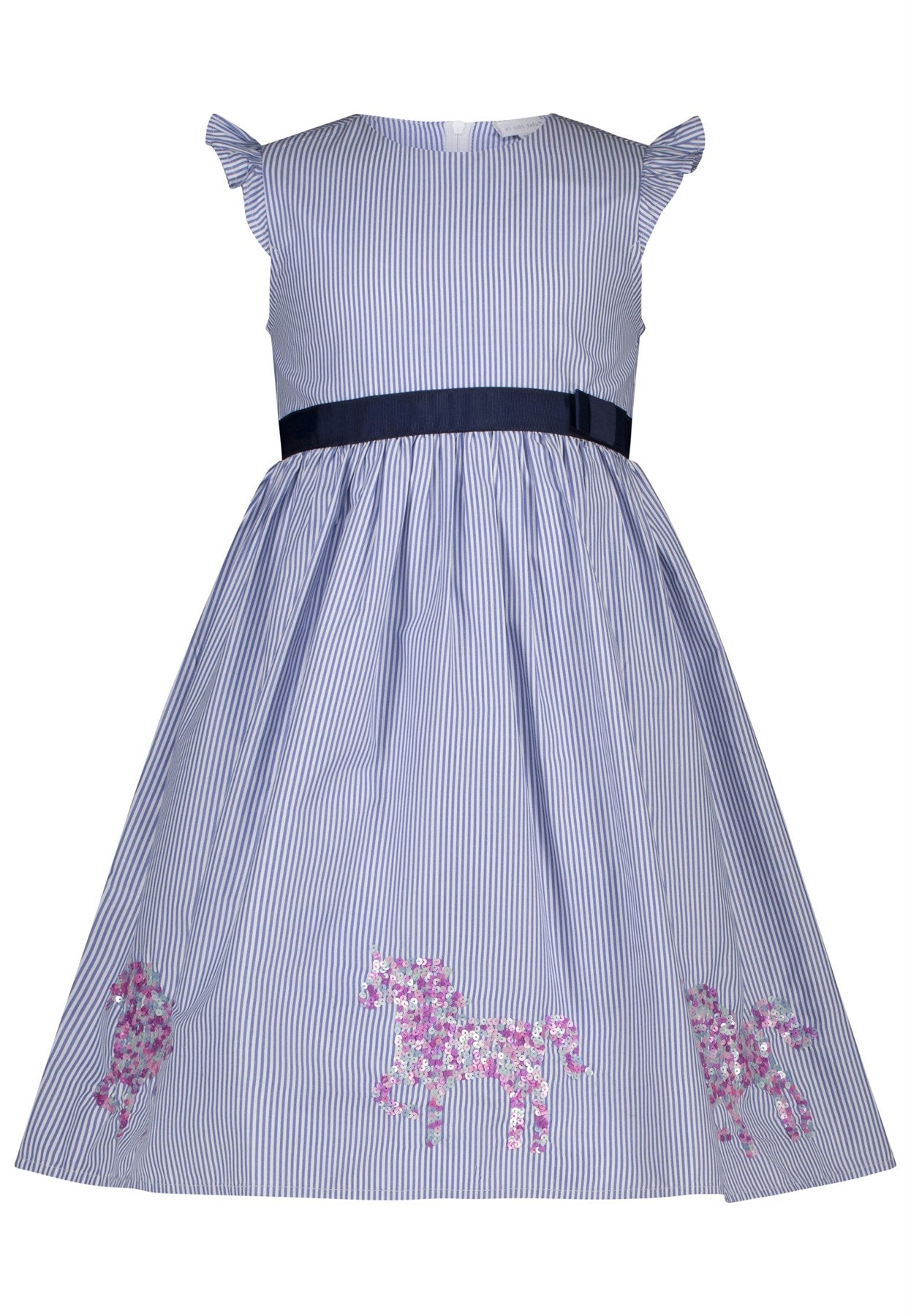 Topo Kleid Einhörner SDtreifen blau - Musterteil