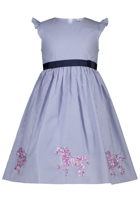 Topo Kleid Einhörner SDtreifen blau - Musterteil