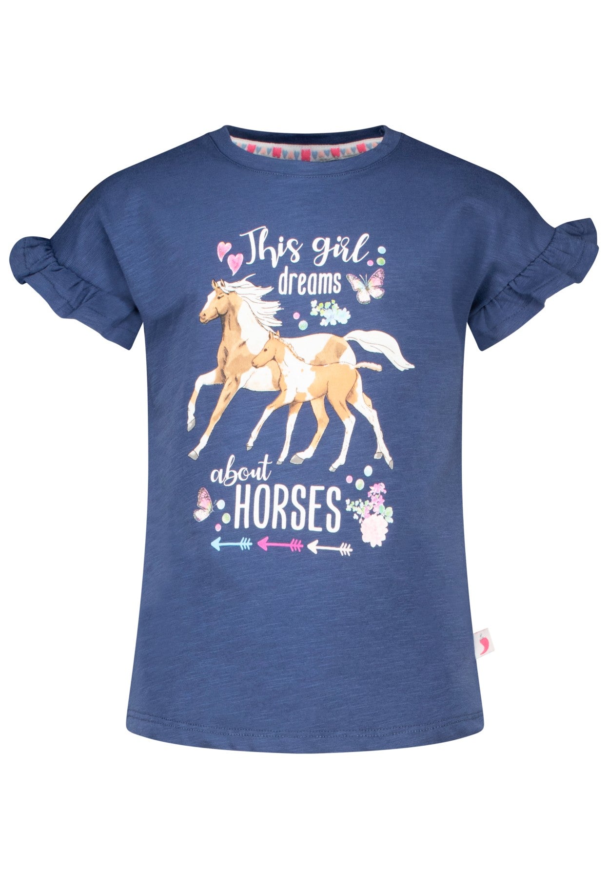 Salt and Pepper T-Shirt Pferde Rüschenärmel diva blue - Musterteil