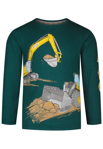 Salt and Pepper Shirt Baustelle Schaufelbagger smaragd green