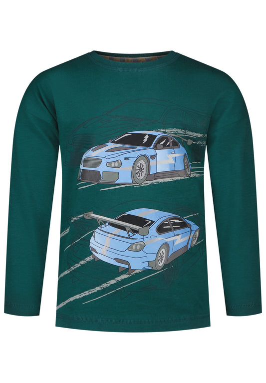 Salt and Pepper Shirt Speed Cars smaragd green