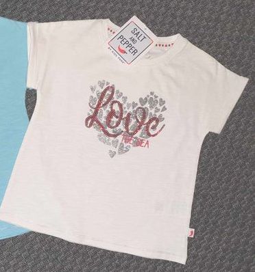 Salt and Pepper T-Shirt Herzen weiß - Musterteil