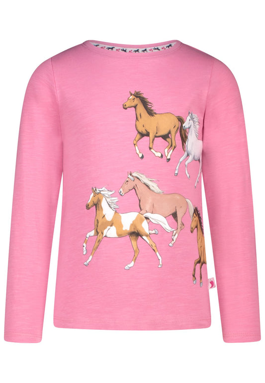 Salt and Pepper Shirt Pferde Herde cashmere rose