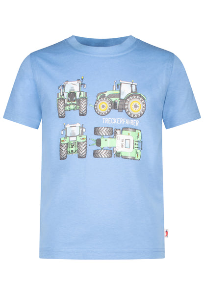 Salt and Pepper T-Shirt Traktor Treckerfahrer clear blue