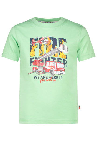 Salt and Pepper T-Shirt Feuerwehr Rückenprint pear green