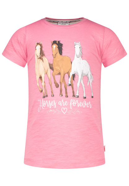 Salt and Pepper T-Shirt 3 Pferde aurorapink