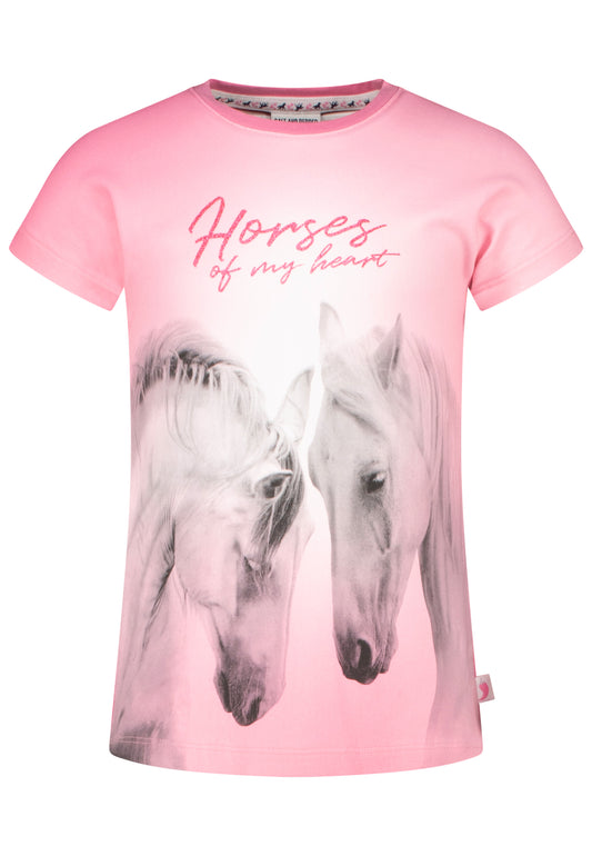 Salt and Pepper T-Shirt Pferde Fotoprint aurorapink