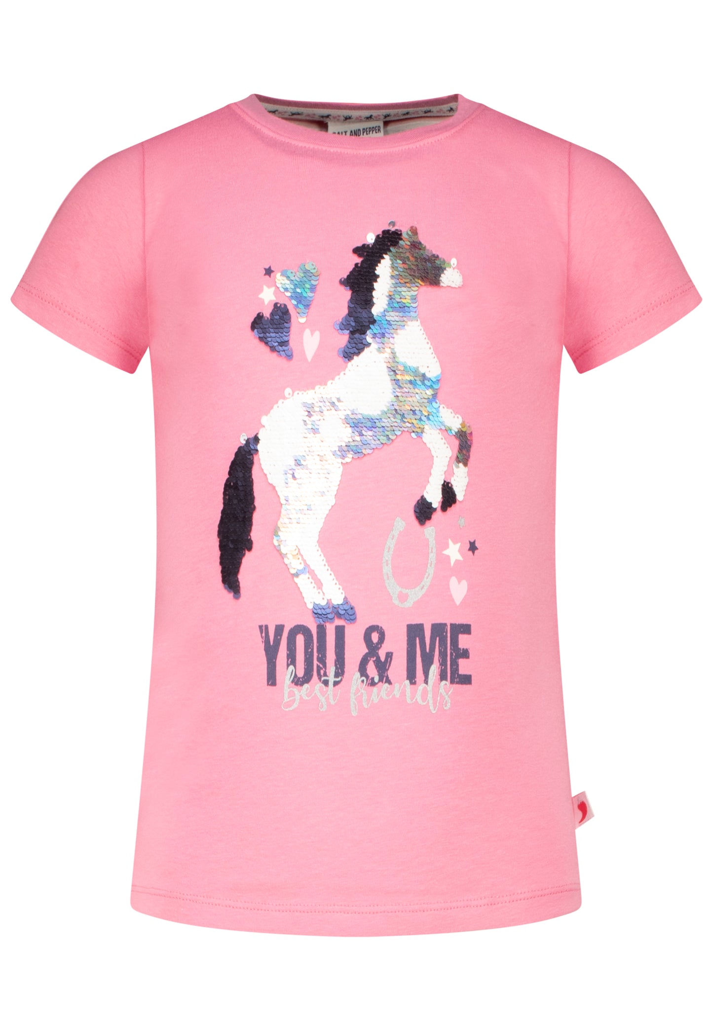 Salt and Pepper T-Shirt Pferd Wendepailletten aurorapink - Musterteil