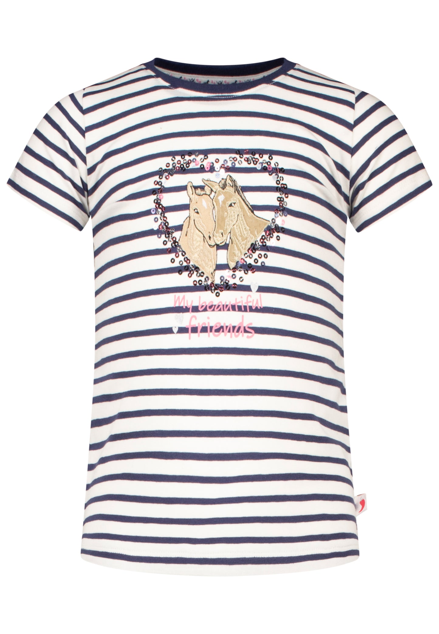 Salt and Pepper T-Shirt Pferde Streifen true navy