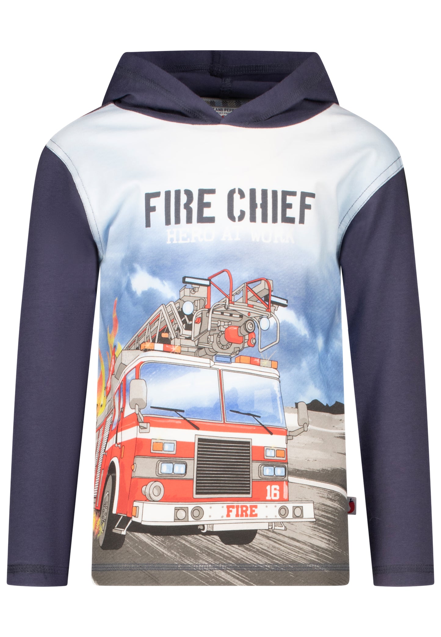 Salt and Pepper Kapuzenshirt Feuerwehr Fire Chief stell grey