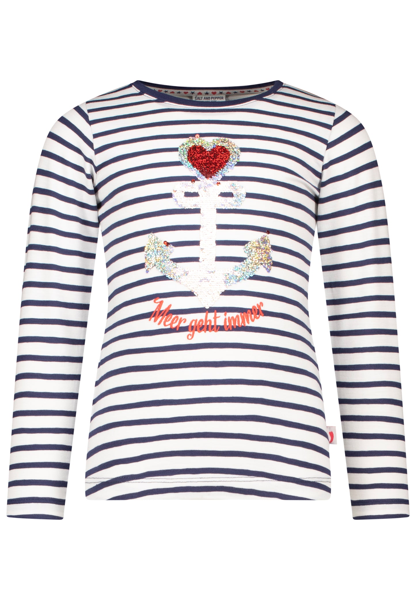 Salt and Pepper Shirt Anker (Wendepailletten) true navy