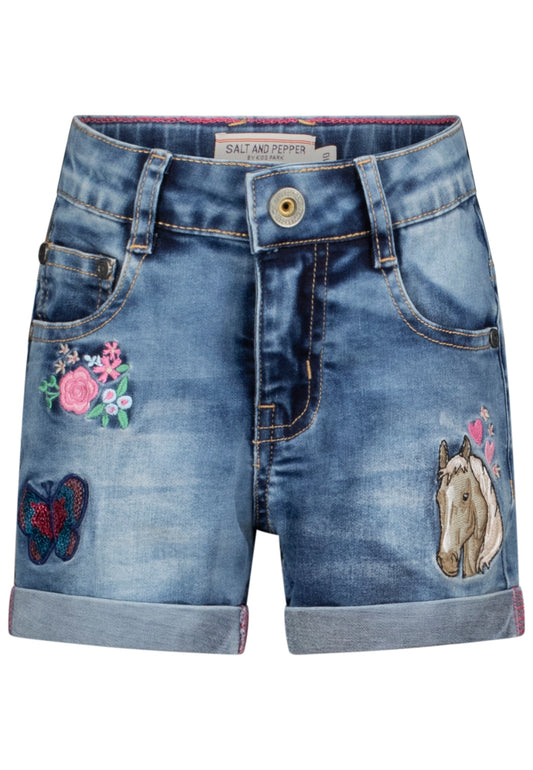 Salt and Pepper Jeansshorts Pferd mid blue