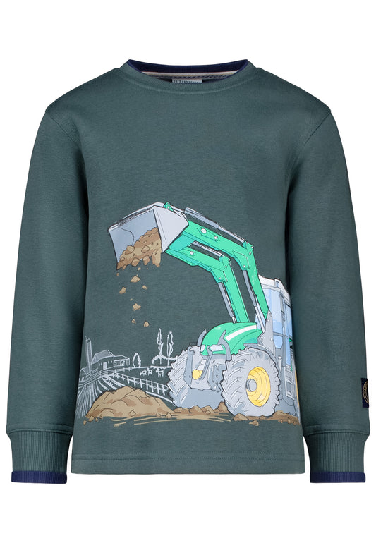 Salt and Pepper Sweatshirt Traktor cypress green - Musterteil