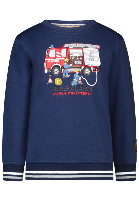 Salt and Pepper Sweatshirt Feuerwehr Feueralarm true navy - Musterteil