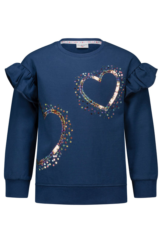 Salt and Pepper Sweatshirt Herzen insignia blue