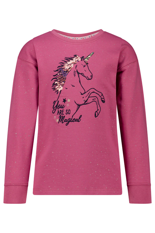 Salt and Pepper Sweatshirt Einhorn Glitzerpünktchen red violet - Musterteil