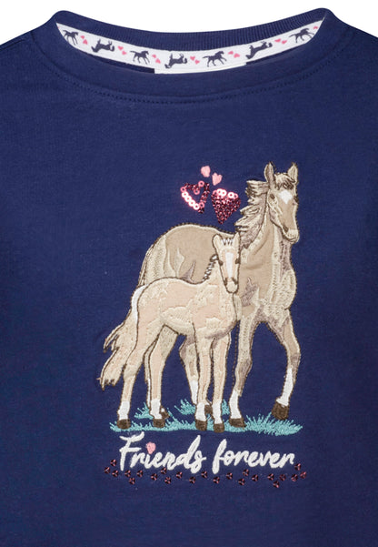 Salt and Pepper Sweatshirt Pferd/Fohlen true navy - Musterteil