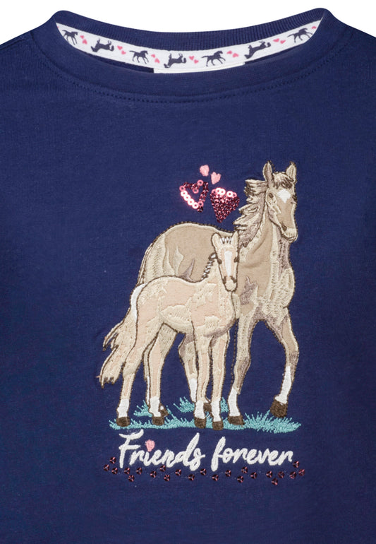 Salt and Pepper Sweatshirt Pferd/Fohlen true navy - Musterteil