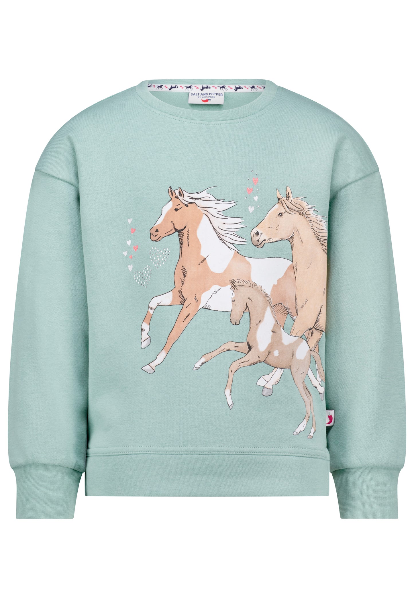 Salt and Pepper Sweatshirt Pferde smoke green