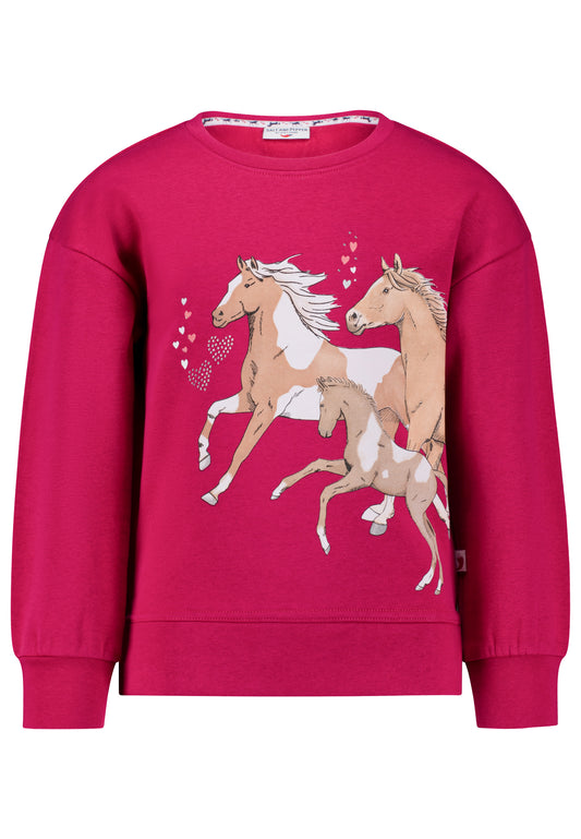 Salt and Pepper Sweatshirt Pferde very berry - Musterteil