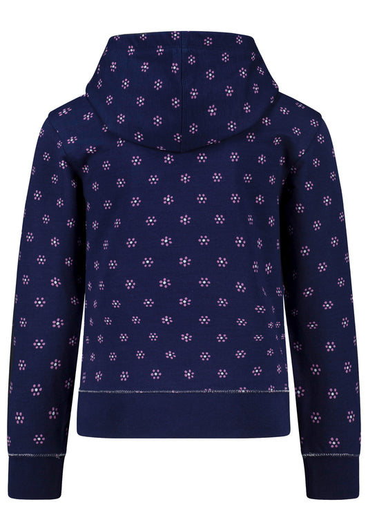 Salt and Pepper Kapuzensweat Blumen true navy - Musterteil
