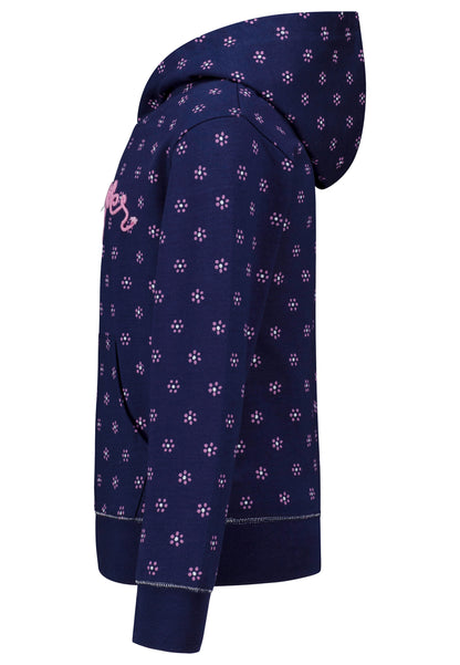 Salt and Pepper Kapuzensweat Blumen true navy - Musterteil