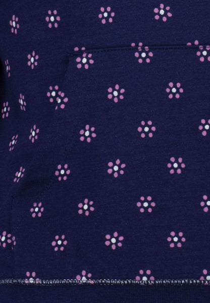 Salt and Pepper Kapuzensweat Blumen true navy - Musterteil