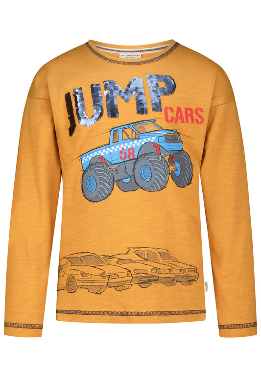 Salt and Pepper Shirt Cars JUMP (Wendepailletten) honey