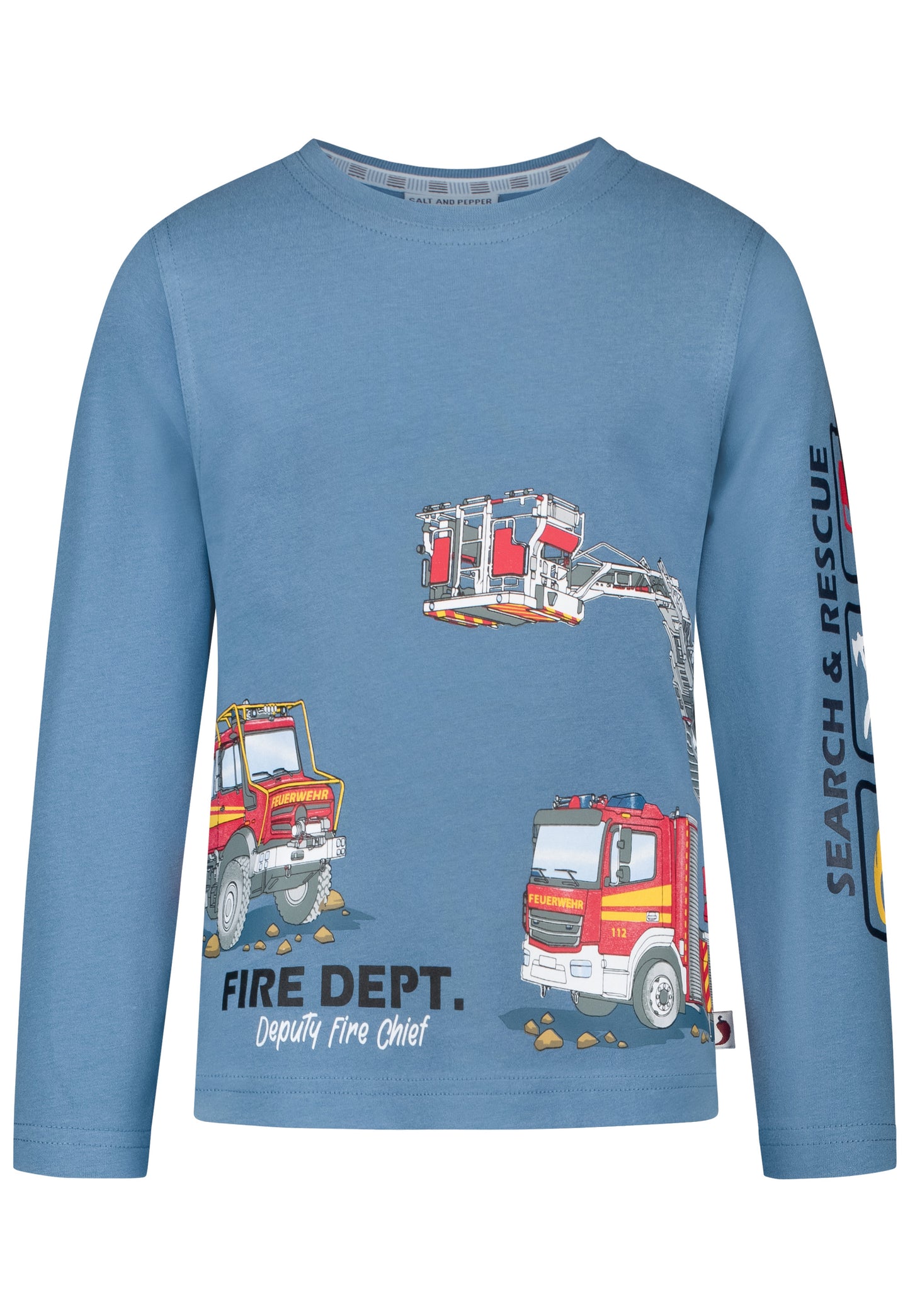 Salt and Pepper Shirt Feuerwehr Fire Dept. stone blue