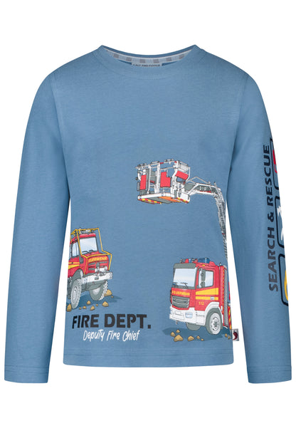 Salt and Pepper Shirt Feuerwehr Fire Dept. stone blue