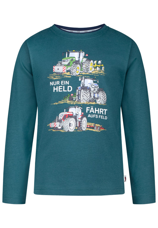 Salt and Pepper Shirt Traktor Nur ein Held... bottlegreen - Musterteil