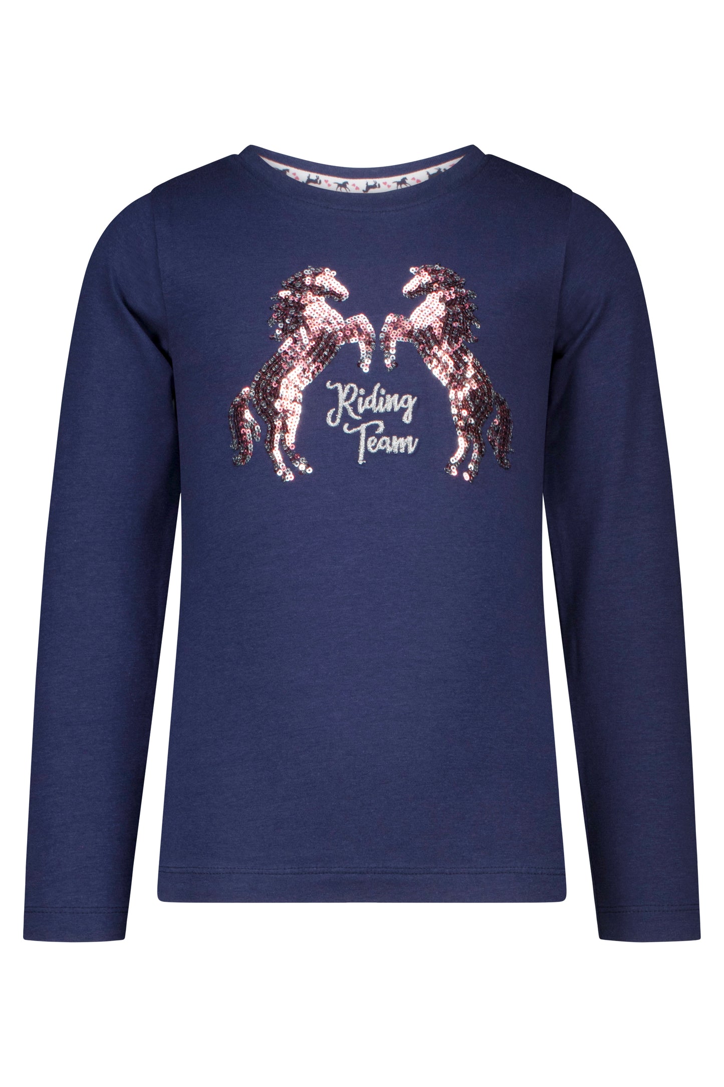 Salt and Pepper Langarmshirt Pferde Pailletten true navy - Musterteil