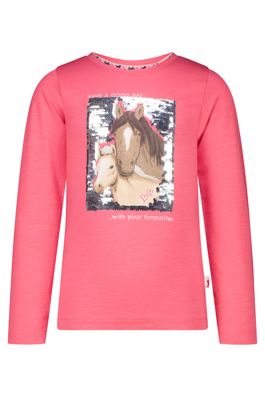 Salt and Pepper Shirt Pferde Wendepailletten tea rose - Musterteil