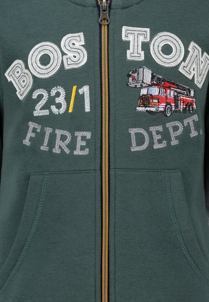 Salt and Pepper Sweatjacke Feuerwehr cypress green - Musterteil