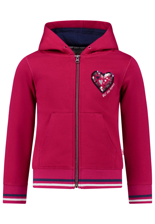 Salt and Pepper Sweatjacke Herz/Pferde very berry - Musterteil