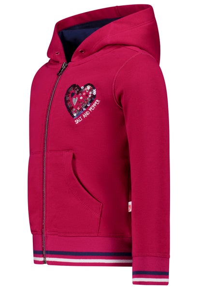 Salt and Pepper Sweatjacke Herz/Pferde very berry - Musterteil