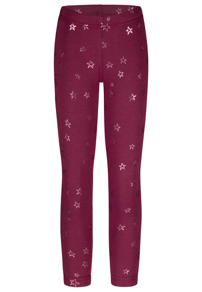 Salt and Pepper Thermolegging Sterne red violet - Musterteil