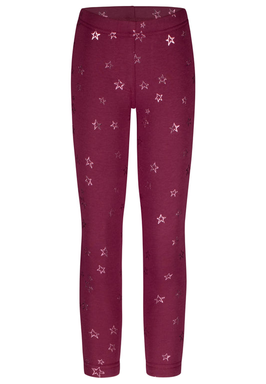 Salt and Pepper Thermolegging Sterne red violet - Musterteil