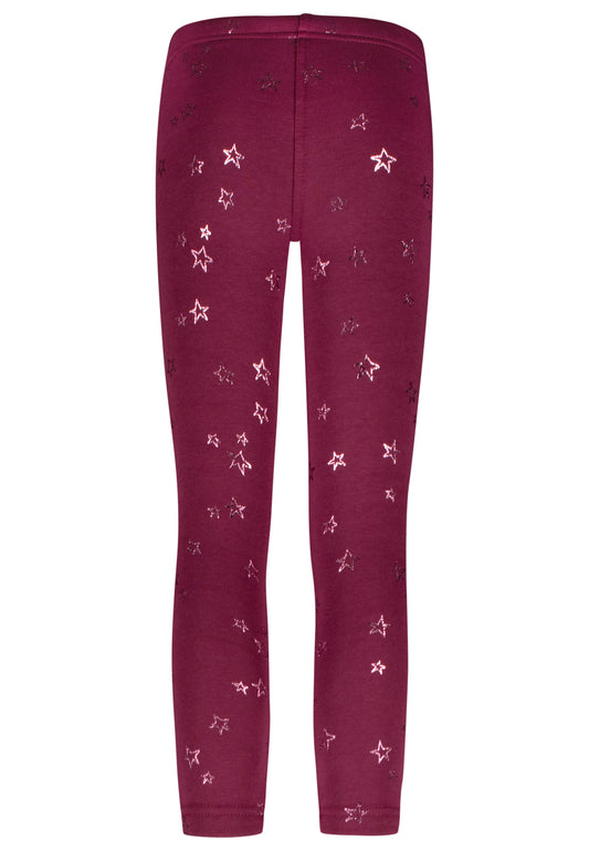 Salt and Pepper Thermolegging Sterne red violet - Musterteil
