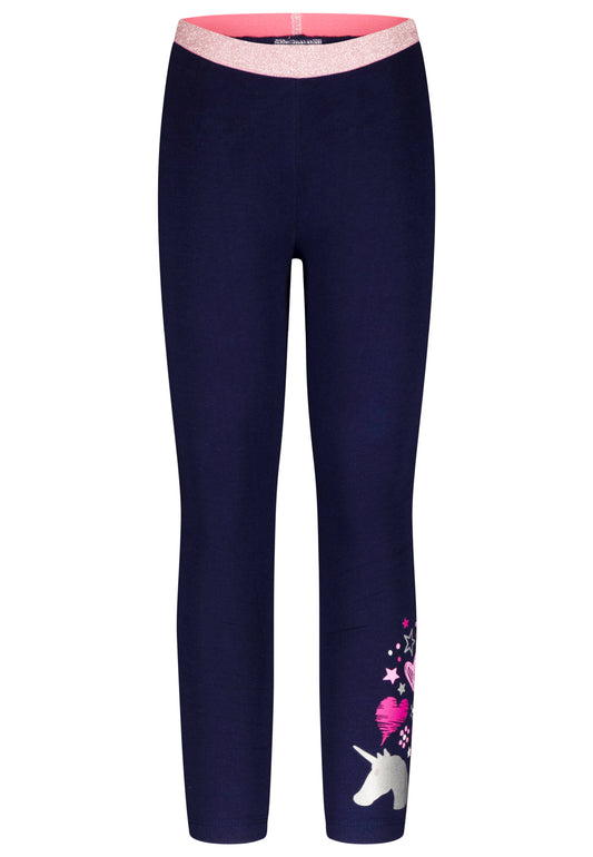 Salt and Pepper Legging Einhorn Glitzerbund true navy - Musterteil