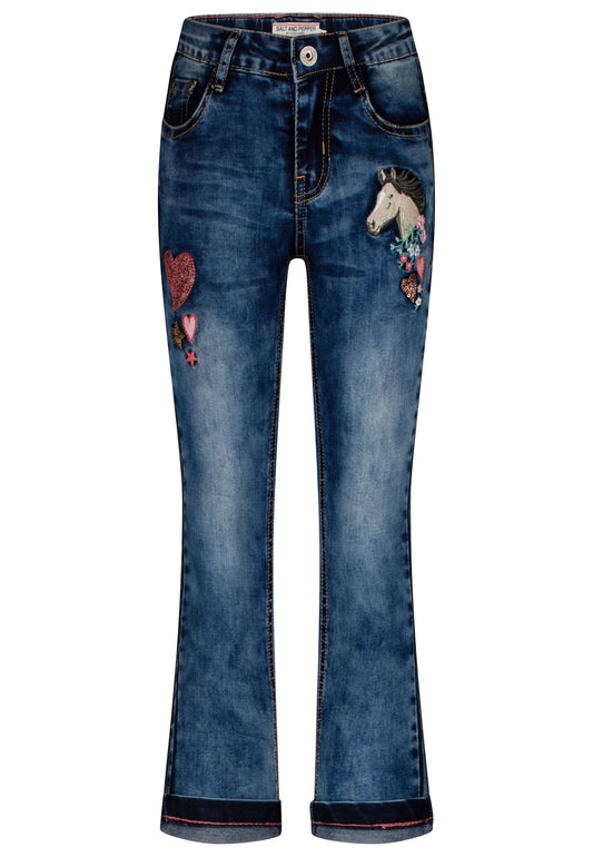 Salt and Pepper Jeans Pferd Herz mid blue - Musterteil